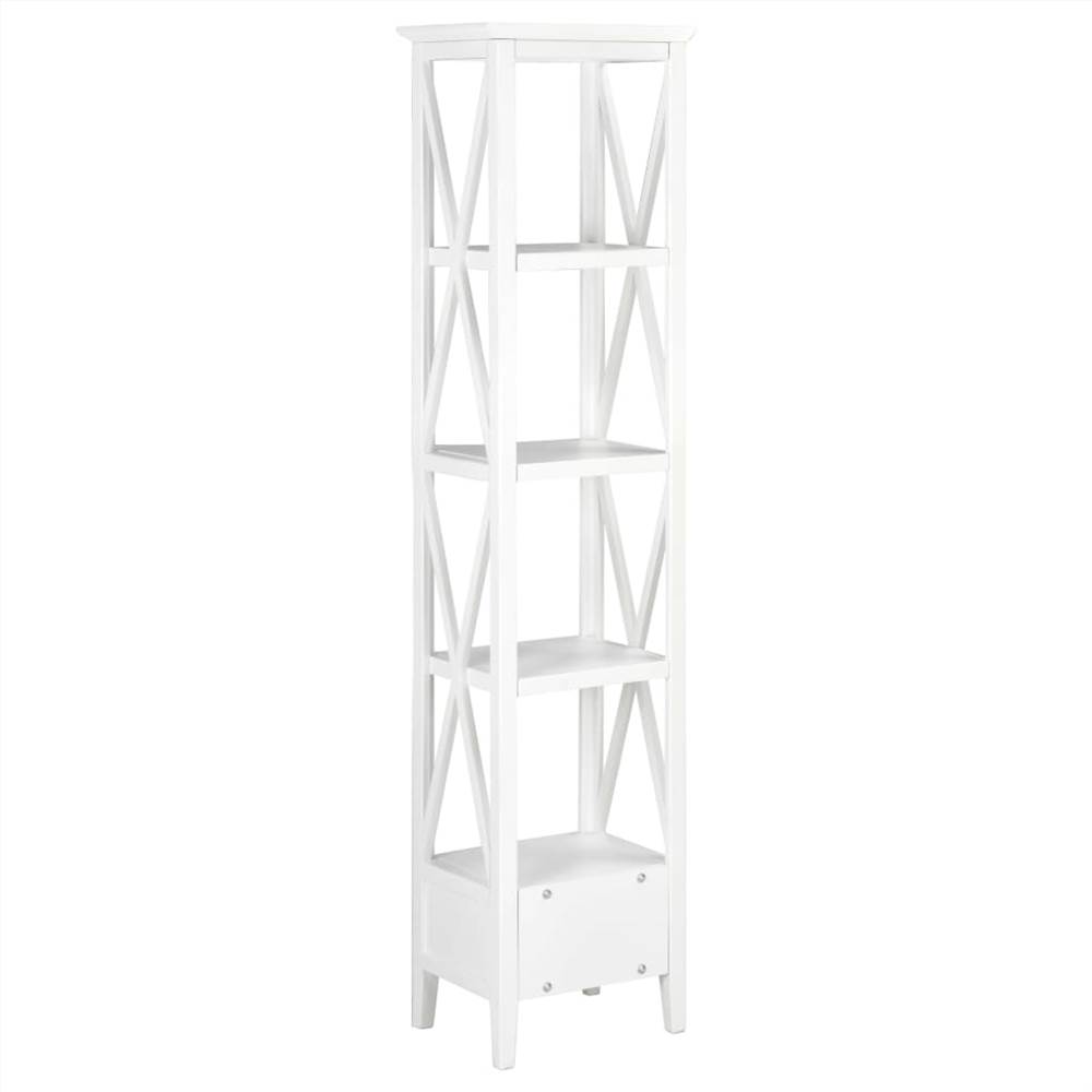 Bookcase with 1 Drawer White 40x30x170 cm MDF