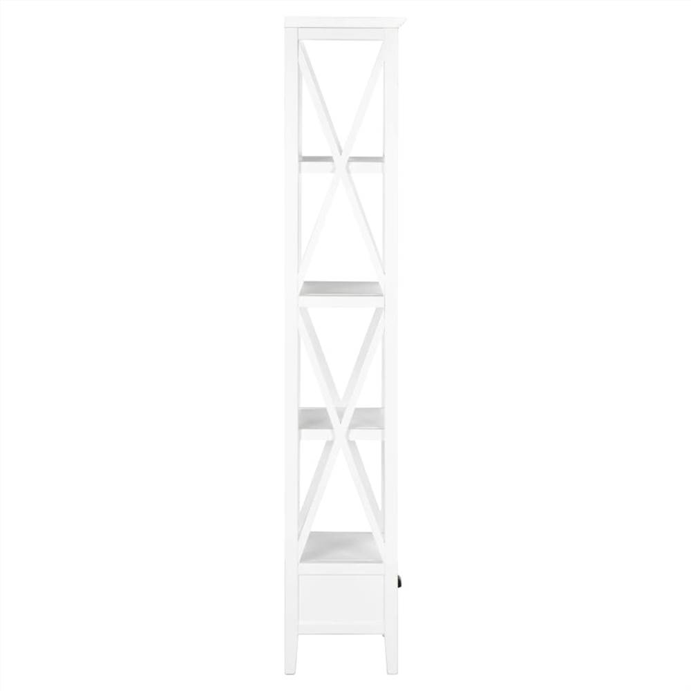 Bookcase with 1 Drawer White 40x30x170 cm MDF