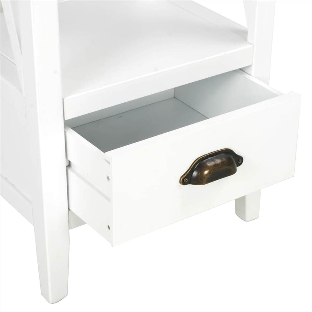Bookcase with 1 Drawer White 40x30x170 cm MDF