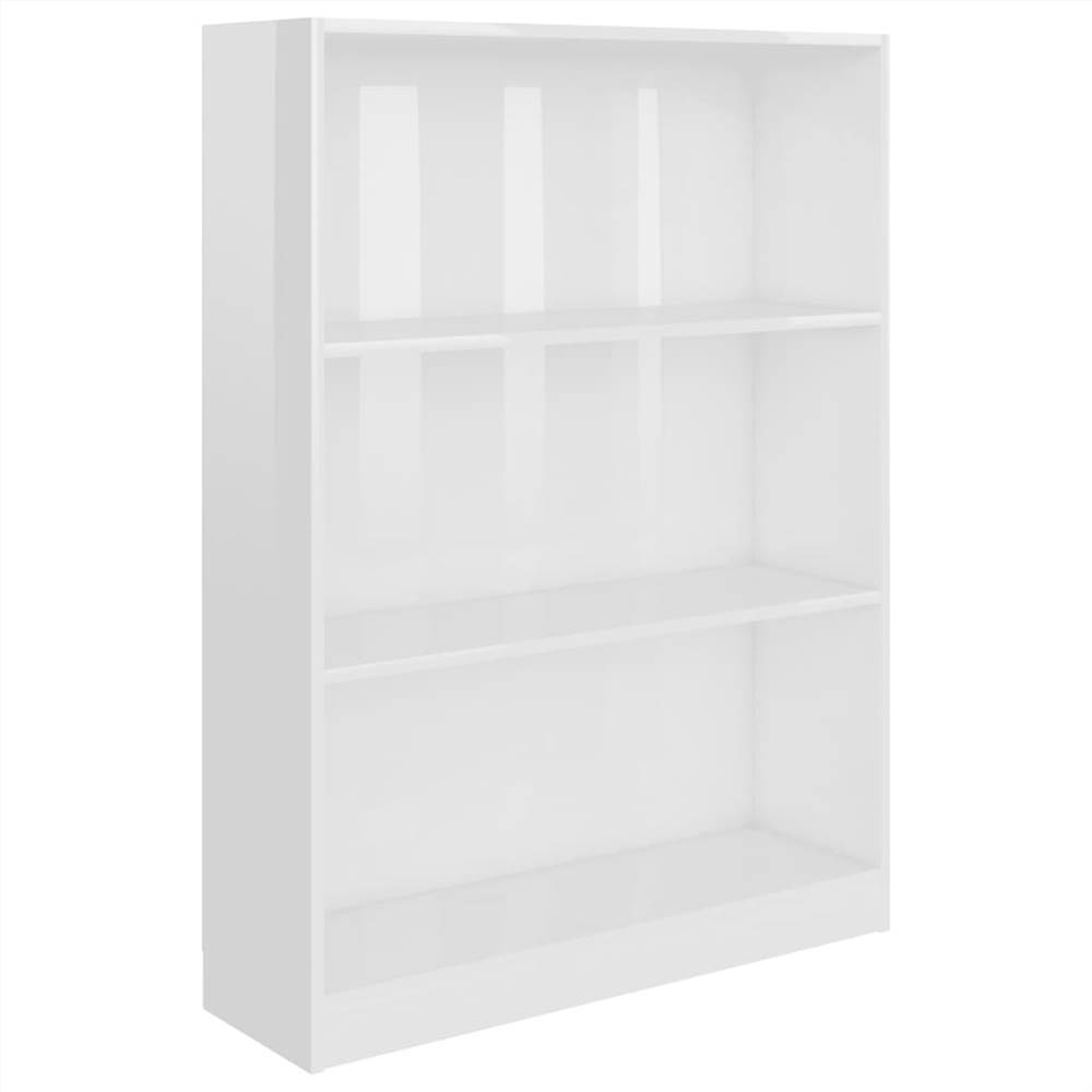 Bookshelf High Gloss White 80x24x108 cm Chipboard