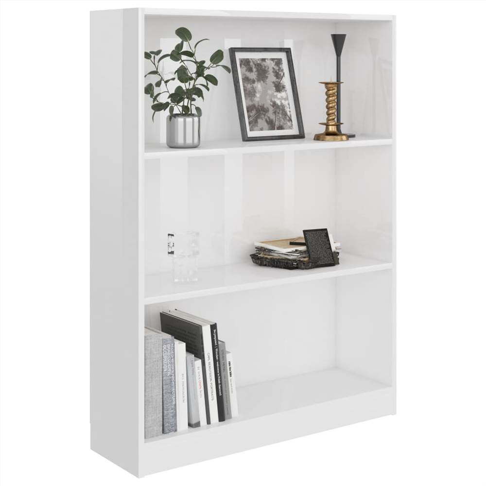 Bookshelf High Gloss White 80x24x108 cm Chipboard