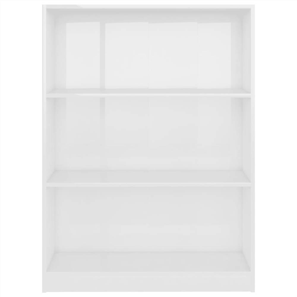 Bookshelf High Gloss White 80x24x108 cm Chipboard