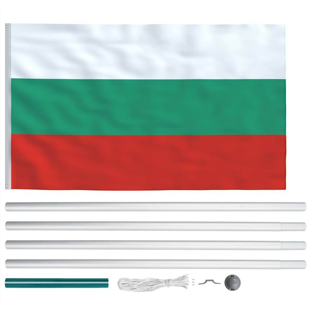 Bulgaria Flag and Pole Aluminium 6,2 m