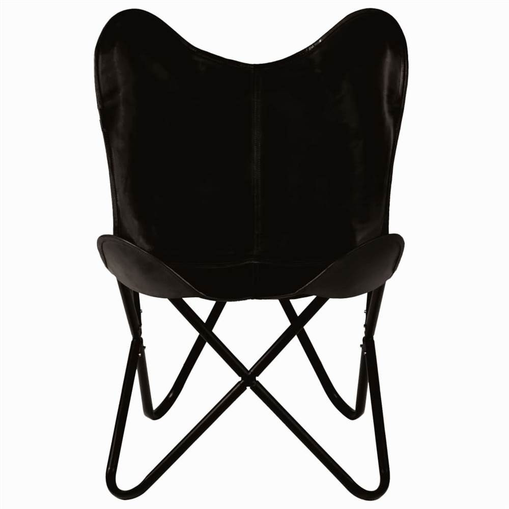 Butterfly Chairs 4 pcs Black Kids Size Real Leather