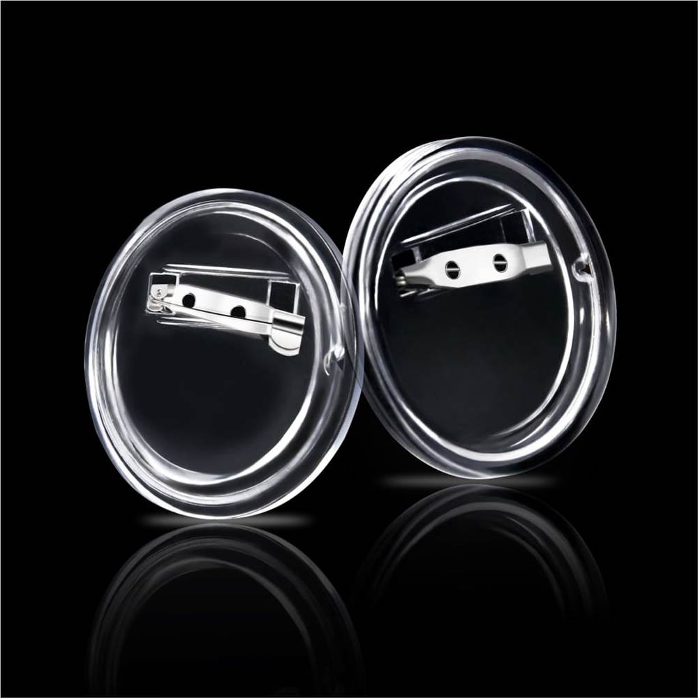 Button Badges Kit with Pins 100 Sets Acrylic 37 mm