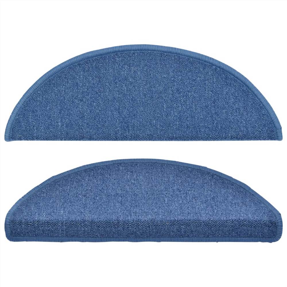 Carpet Stair Treads 15 pcs Blue 65x24x4 cm