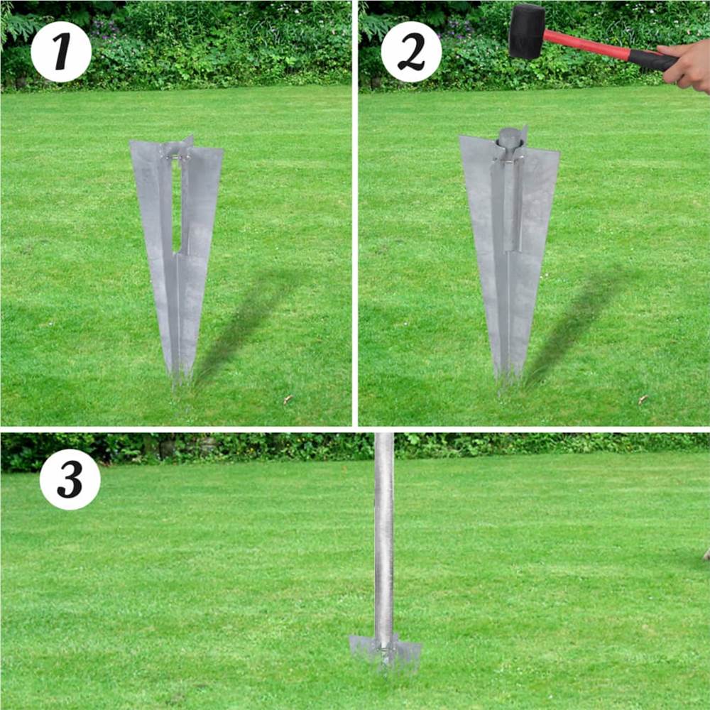 Chain Link Fence with Spike Anchors Galvanised Steel 1.95x25 m