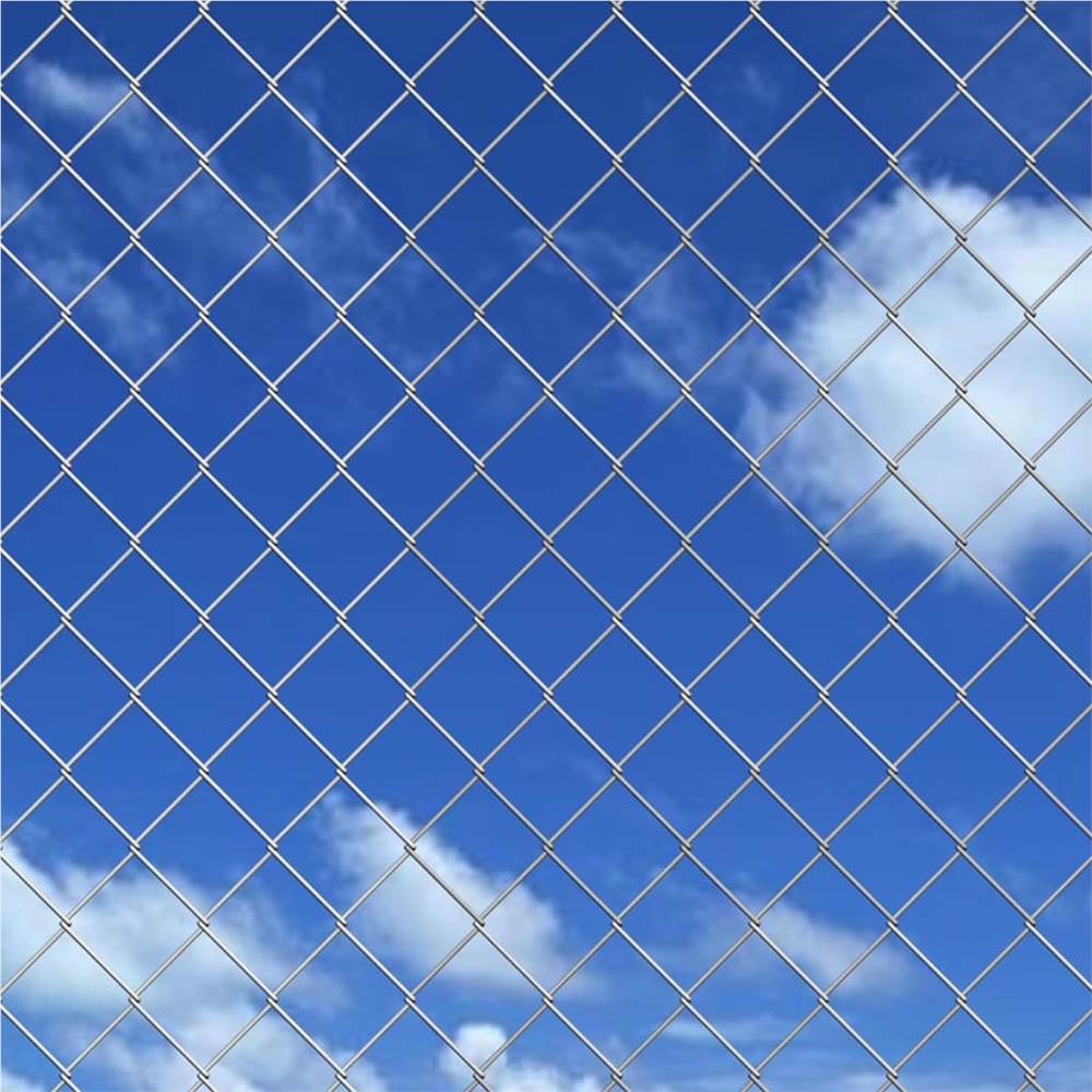 Chain Link Fence with Spike Anchors Galvanised Steel 1.95x25 m