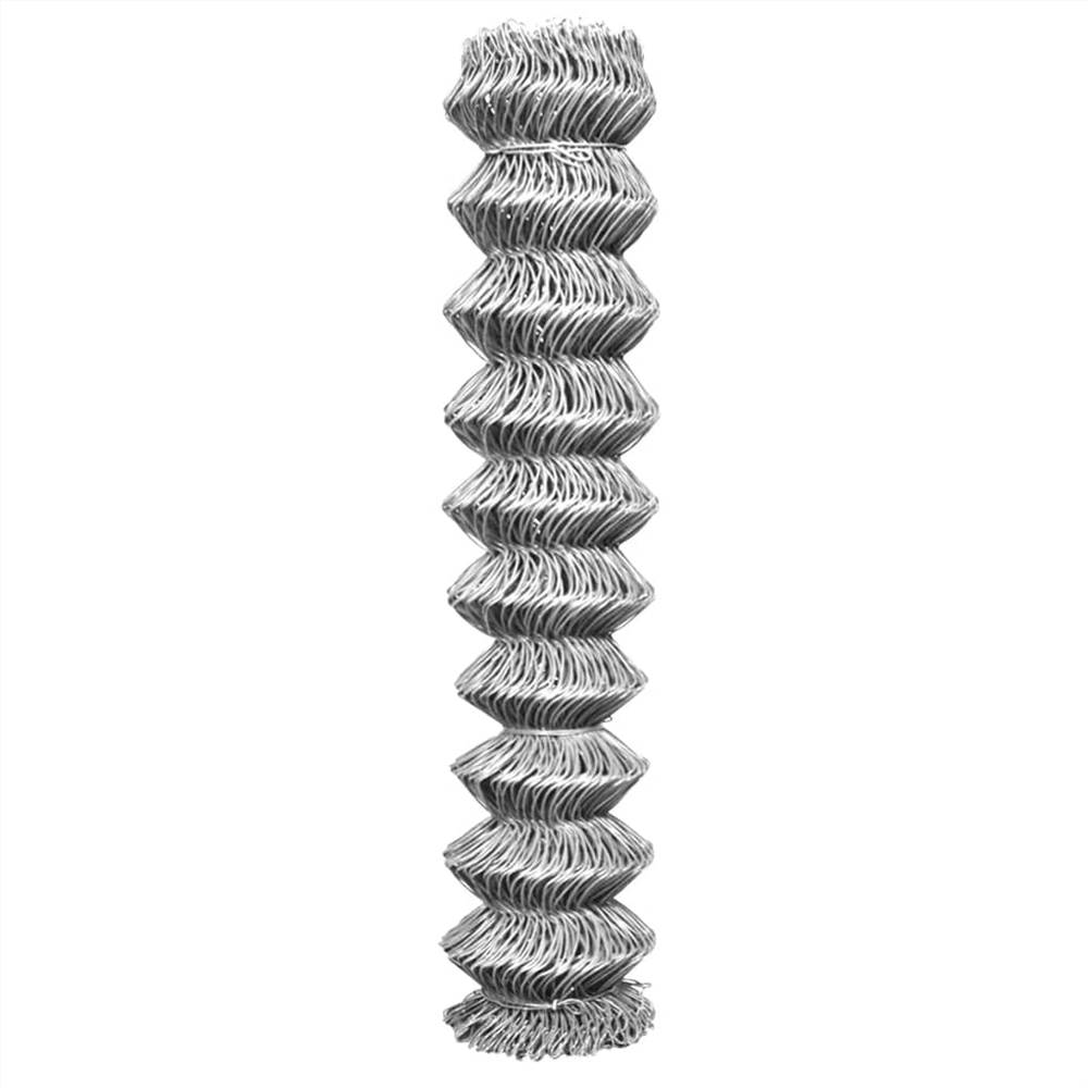 Chain Link Fence with Spike Anchors Galvanised Steel 1.95x25 m