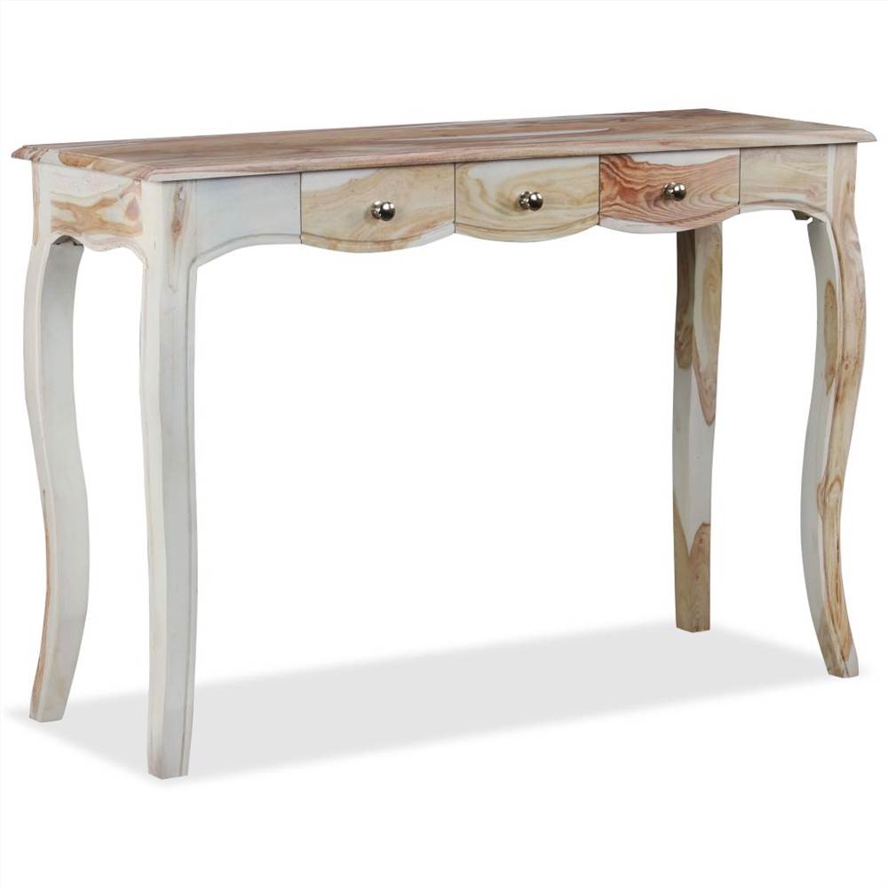 Console Table with 3 Drawers Solid Sheesham Wood 110x40x76 cm