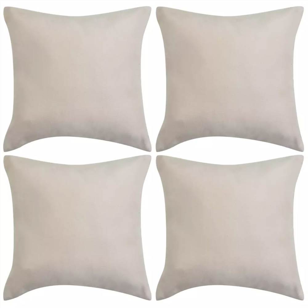 

Cushion Covers 4 pcs 40x40 cm Polyester Faux Suede Beige