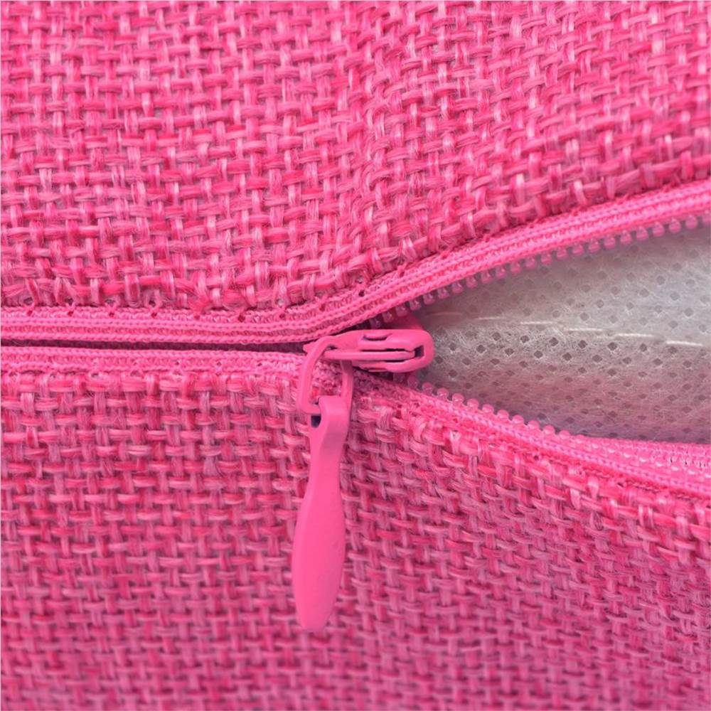 Cushion Covers 4 pcs Linen-look Pink 50x50 cm