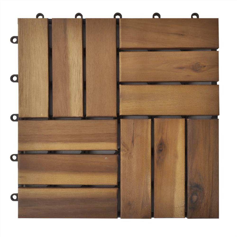Decking Tiles 30 x 30 cm Acacia Set of 30