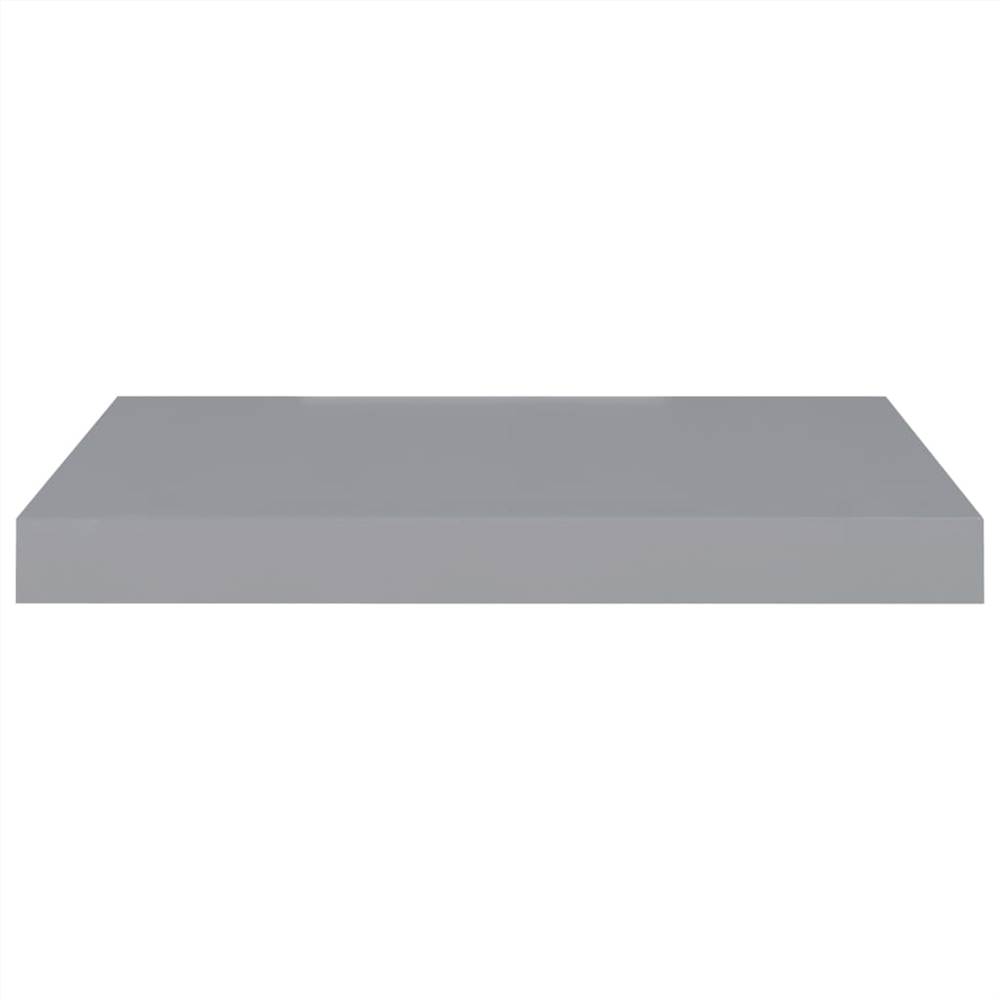 Floating Wall Shelves 2 pcs Grey 50x23x3.8 cm MDF
