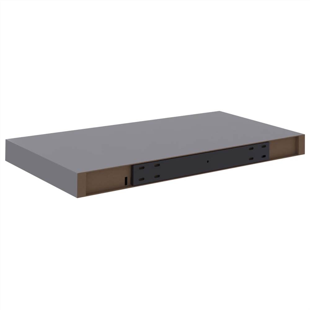 Floating Wall Shelves 2 pcs Grey 50x23x3.8 cm MDF