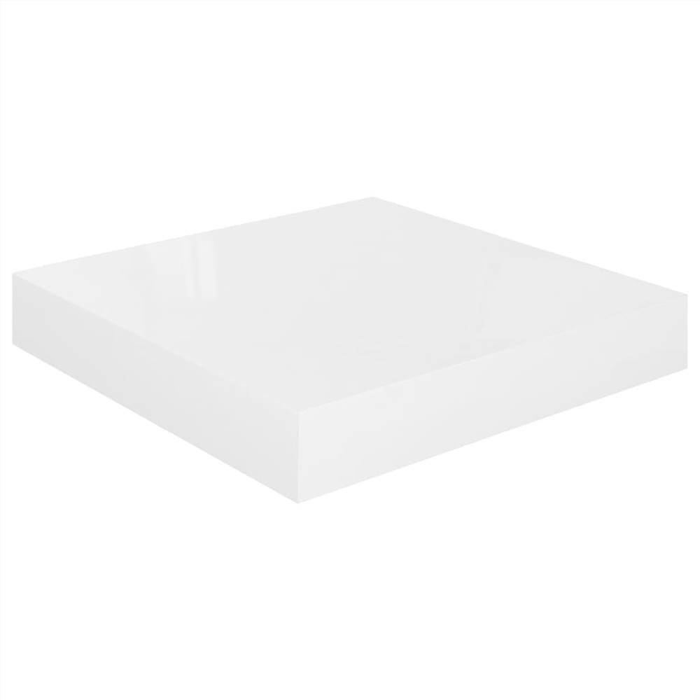 Floating Wall Shelves 2 pcs High Gloss White 23x23.5x3.8 cm MDF