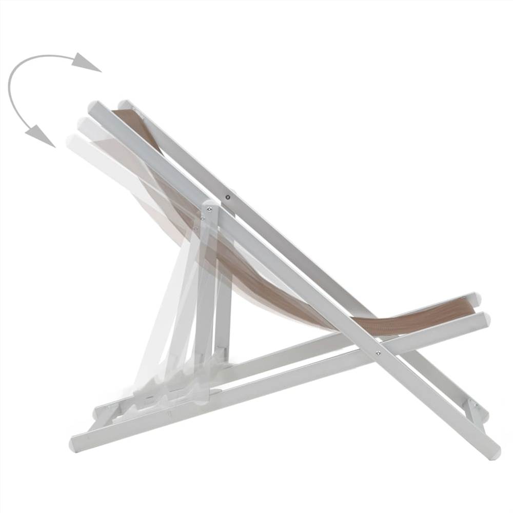 Folding Beach Chairs 2 pcs Aluminium and Textilene Brown