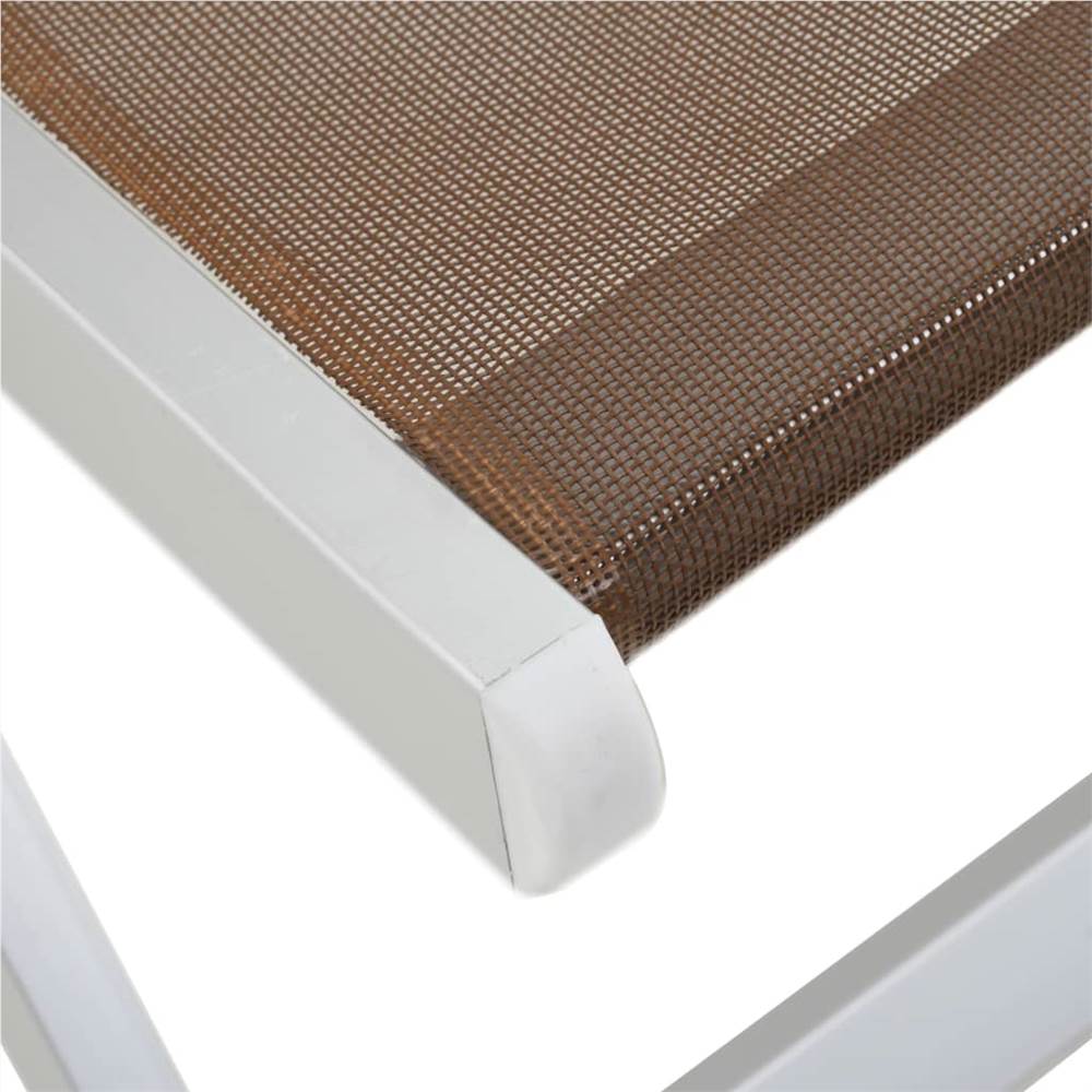 Folding Beach Chairs 2 pcs Aluminium and Textilene Brown