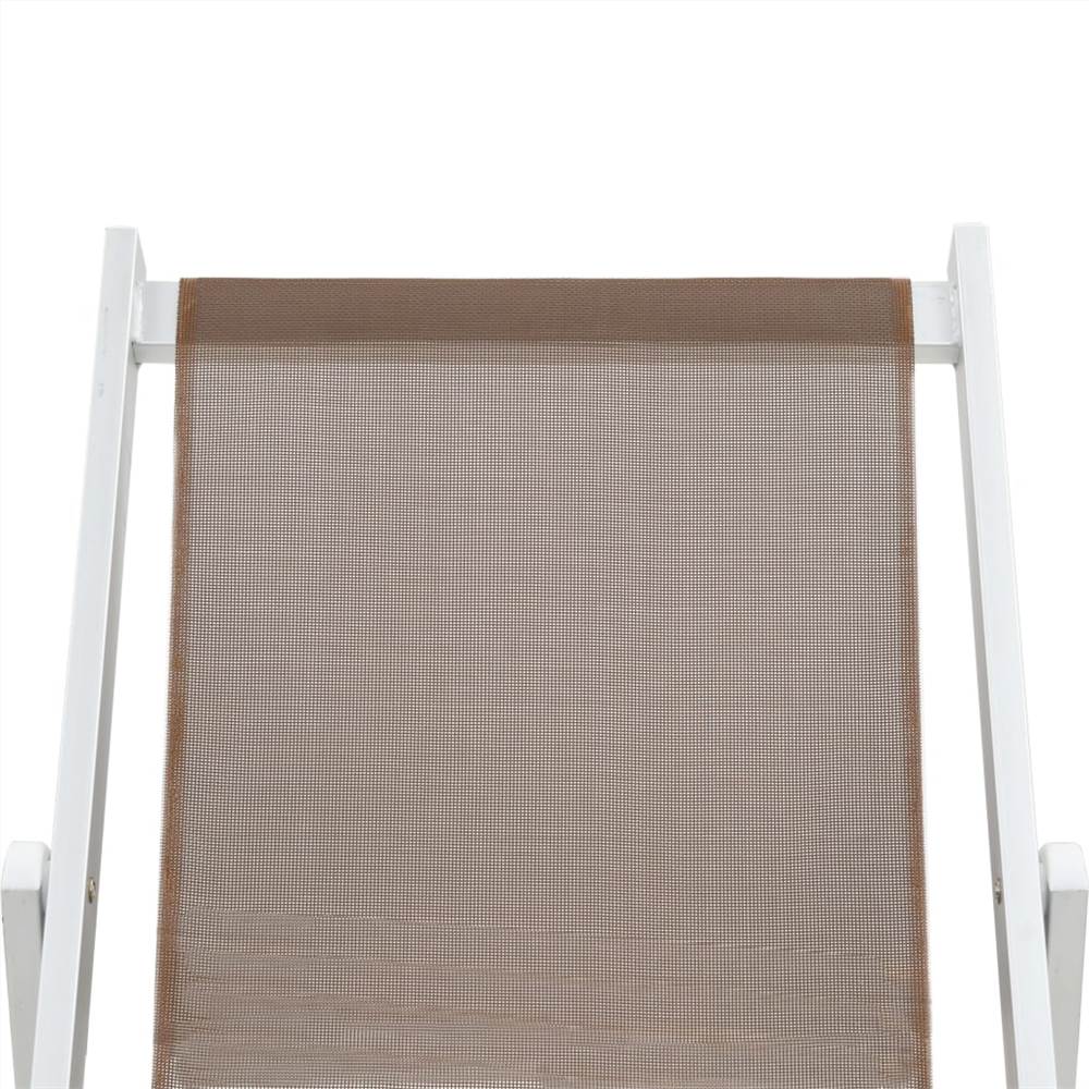 Folding Beach Chairs 2 pcs Aluminium and Textilene Brown