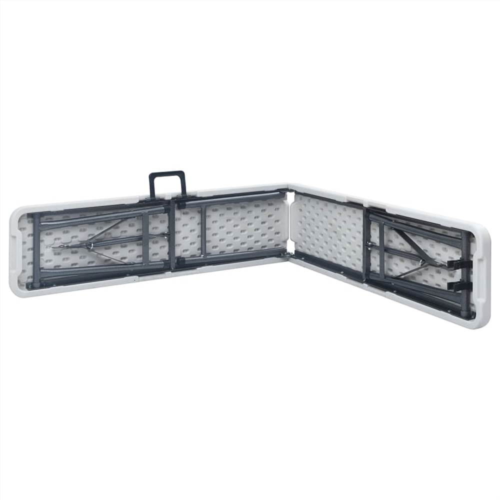 Folding Garden Benches 2 pcs 180 cm HDPE White