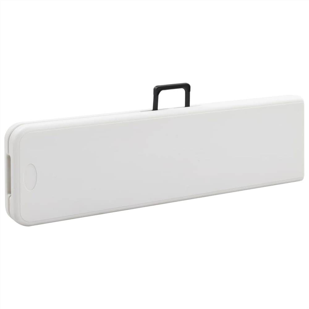 Folding Garden Benches 2 pcs 180 cm HDPE White