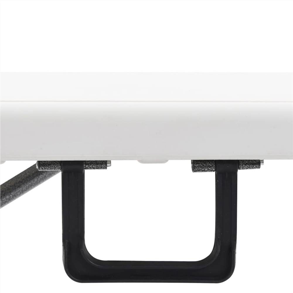 Folding Garden Benches 2 pcs 180 cm HDPE White