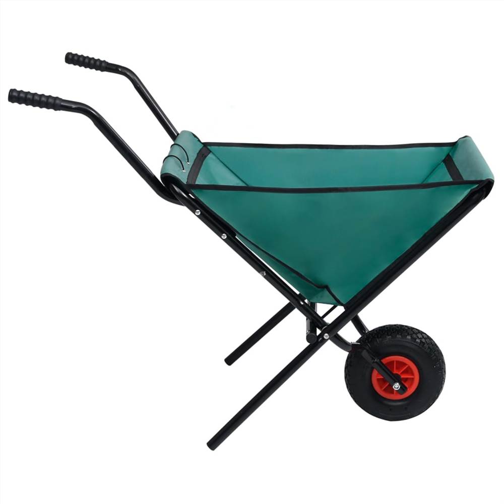 Folding Garden Wheelbarrow 60 L Green
