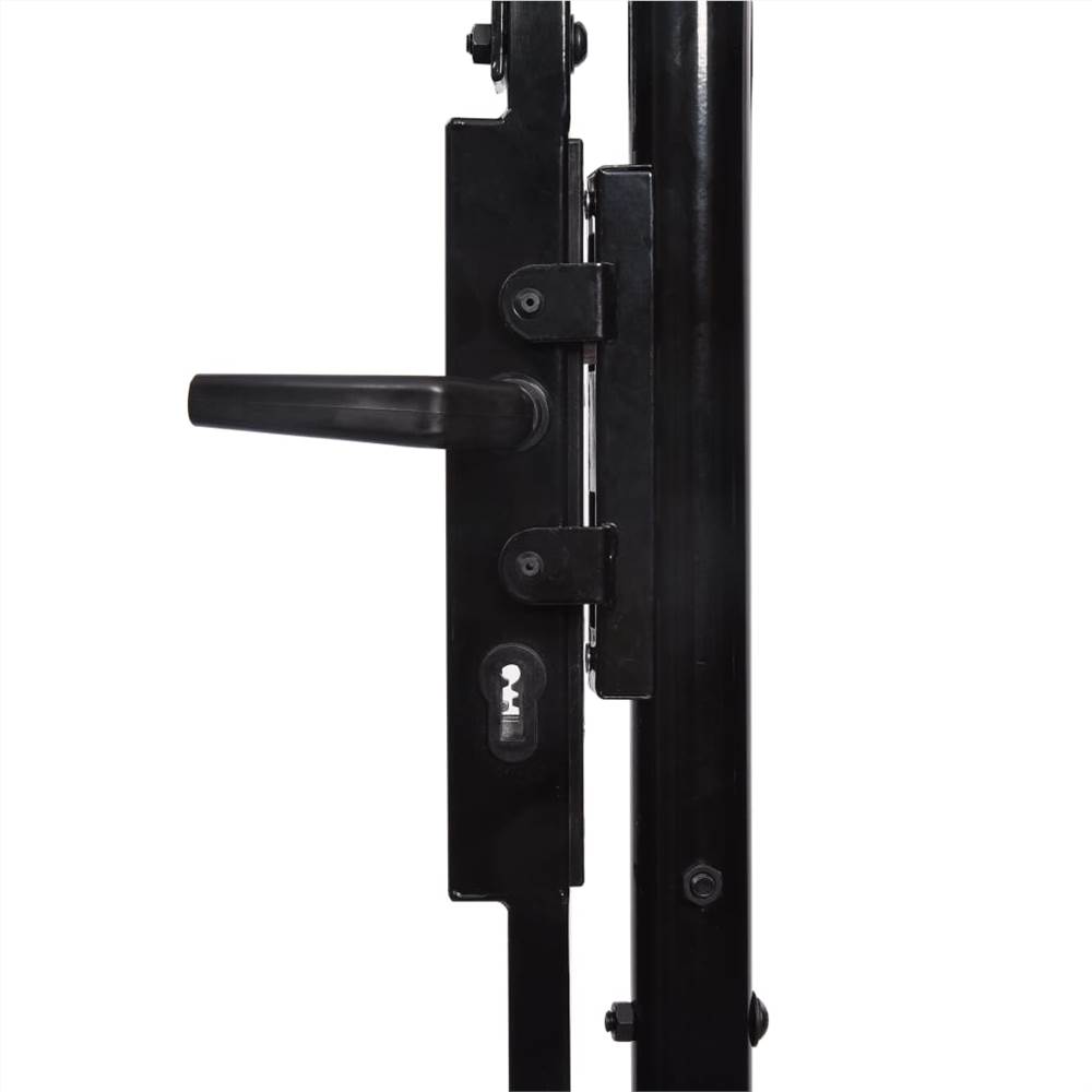 Garden Fence Gate with Arched Top Steel 2.5x4 m Black