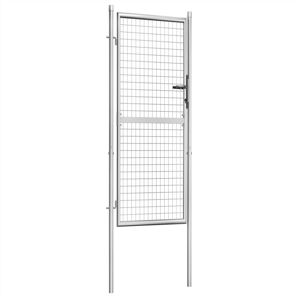 Garden Gate Galvanised Steel 105x250 cm Silver