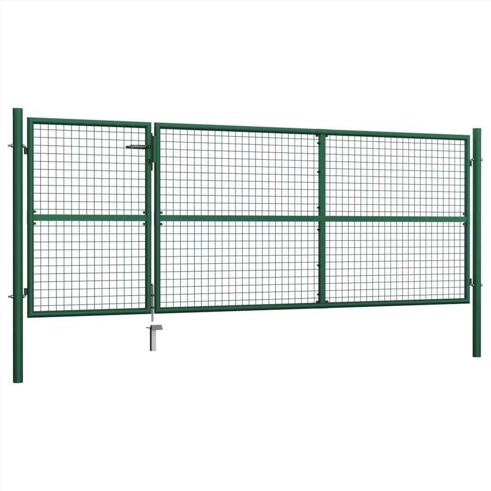 Garden Gate Steel 350x125 cm Green