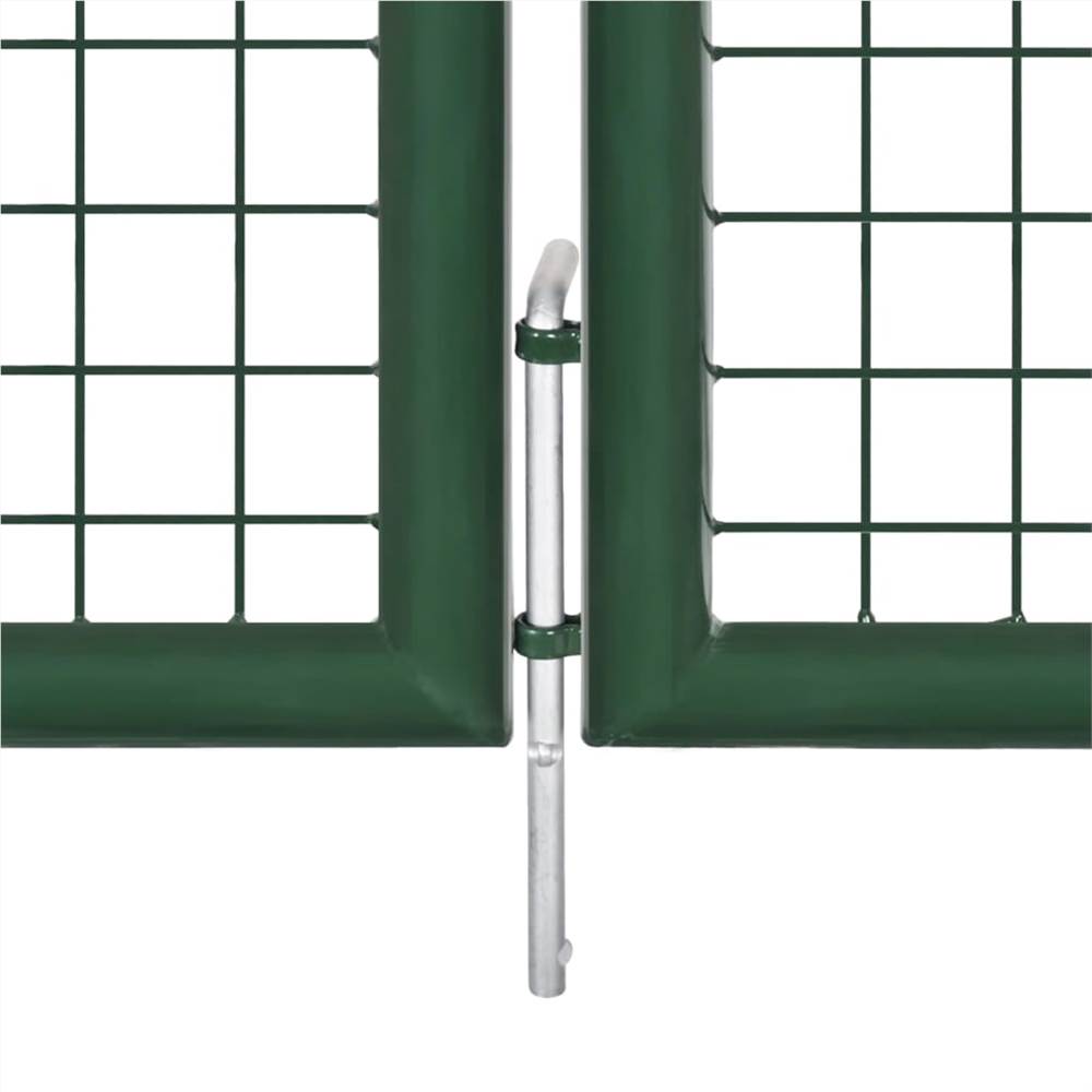 Garden Gate Steel 350x125 cm Green