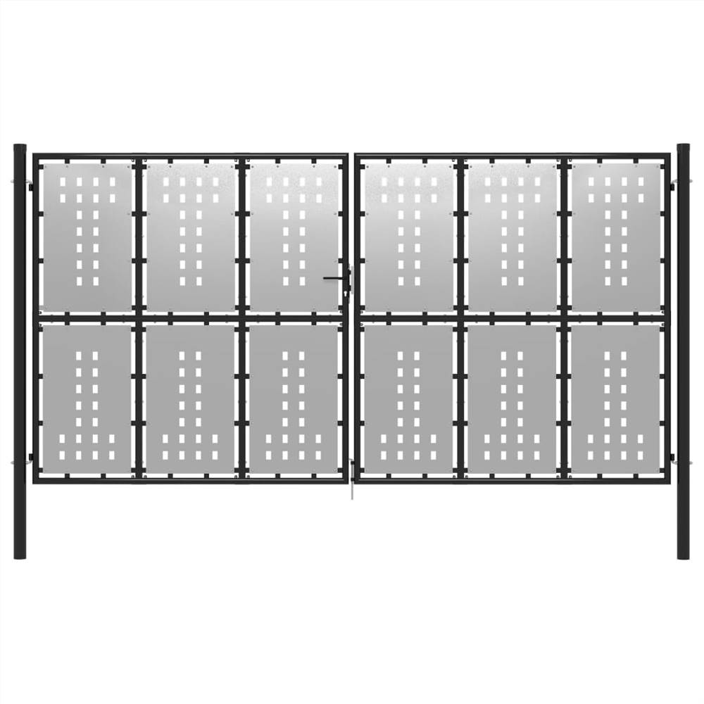 Garden Gate Steel 400x175 cm Silver