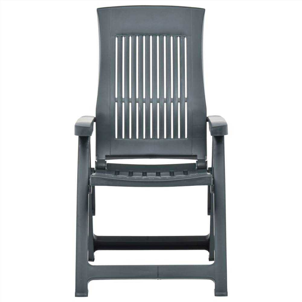 Garden Reclining Chairs 2 pcs Plastic Green