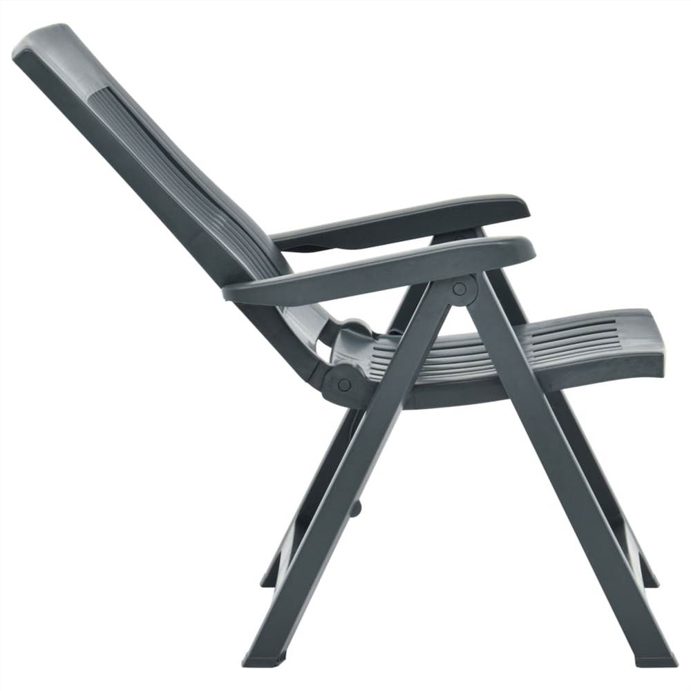 Garden Reclining Chairs 2 pcs Plastic Green