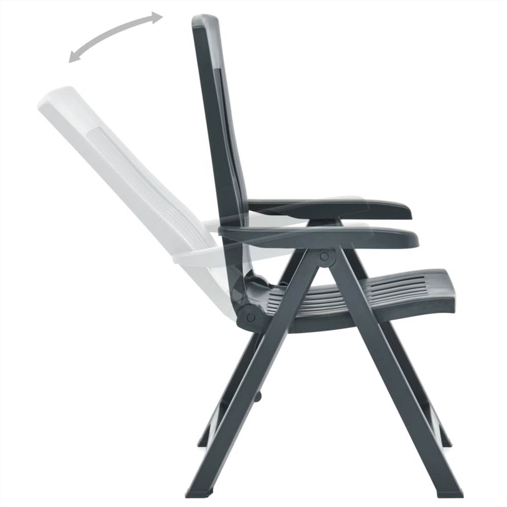 Garden Reclining Chairs 2 pcs Plastic Green