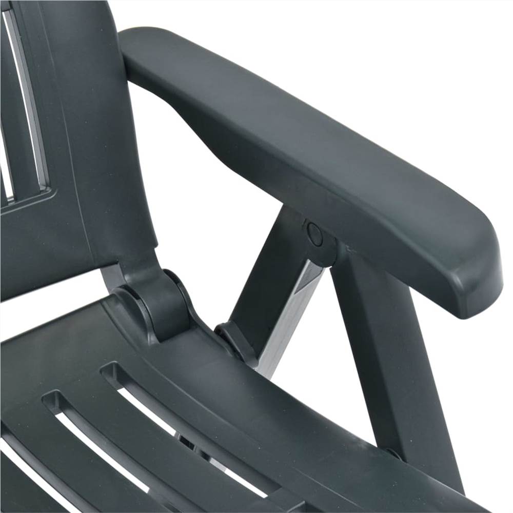 Garden Reclining Chairs 2 pcs Plastic Green