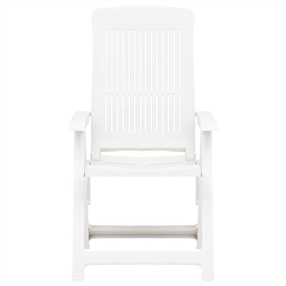 Garden Reclining Chairs 2 pcs Plastic White