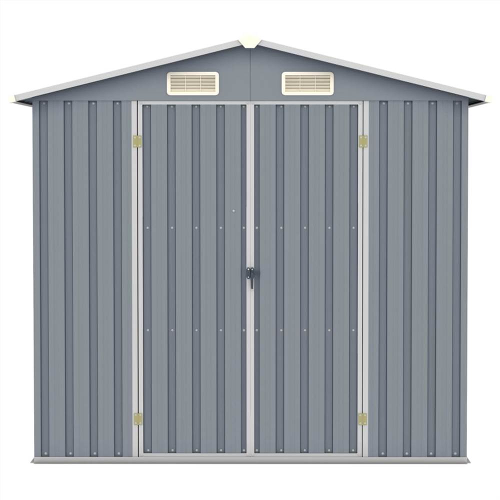 Garden Shed Grey 205x129x183 cm Galvanised Steel