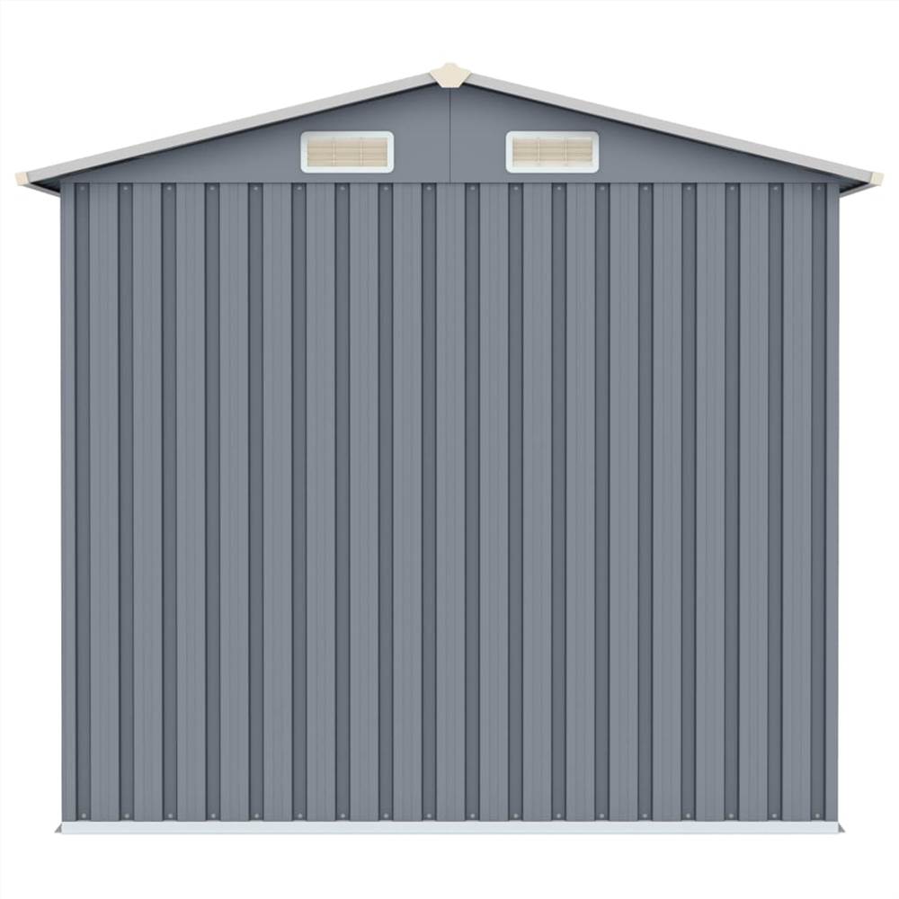 Garden Shed Grey 205x129x183 cm Galvanised Steel