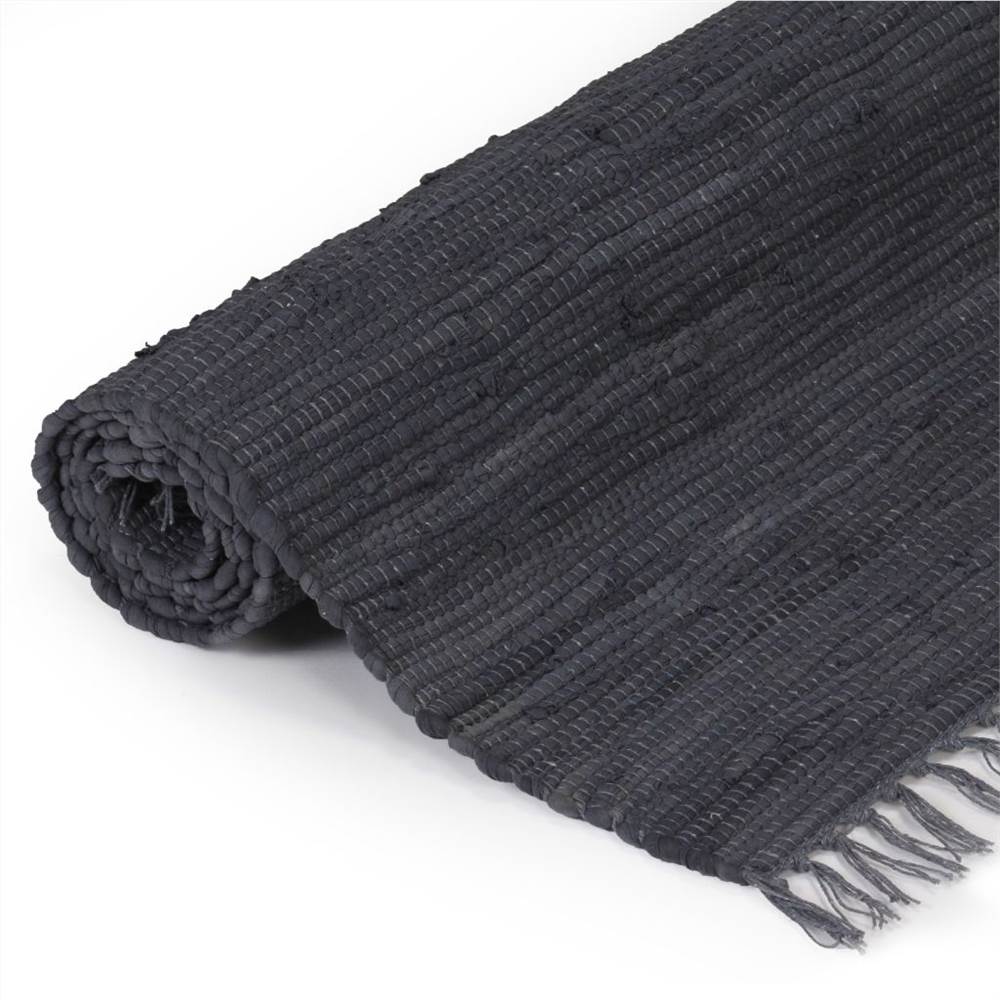 Hand-woven Chindi Rug Cotton 160x230 cm Anthracite