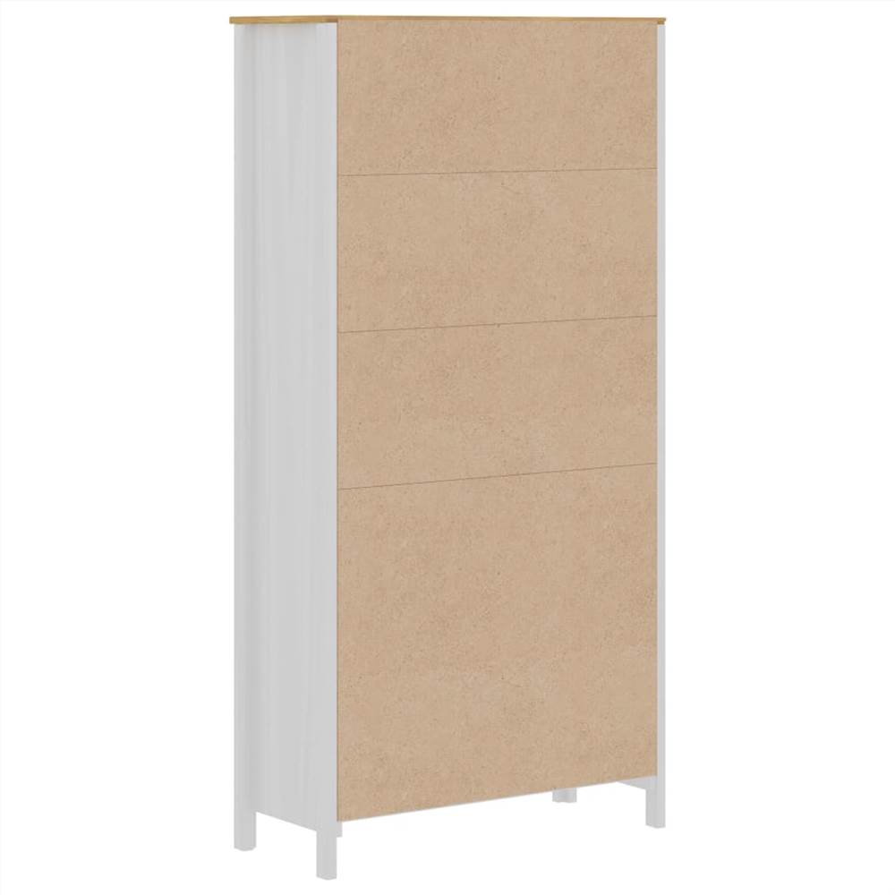 Highboard Hill Range White 85x37x170.5 cm Solid Pine Wood