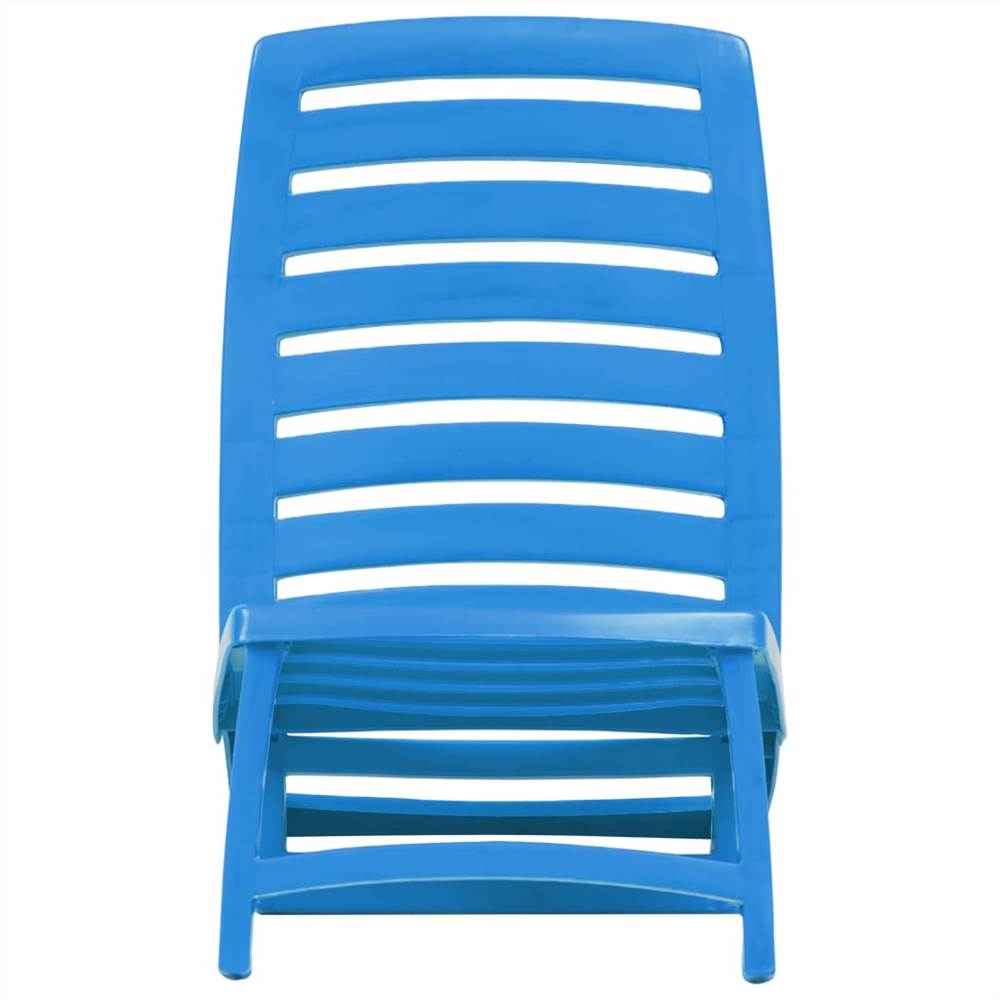 Kids Folding Beach Chair 4 pcs Plastic Blue