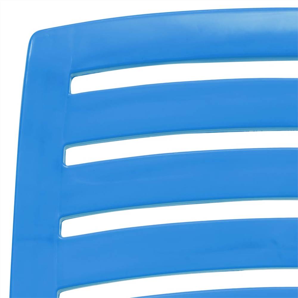 Kids Folding Beach Chair 4 pcs Plastic Blue