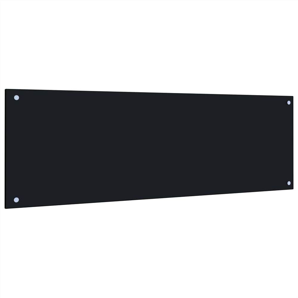 Kitchen Backsplash Black 120x40 cm Tempered Glass