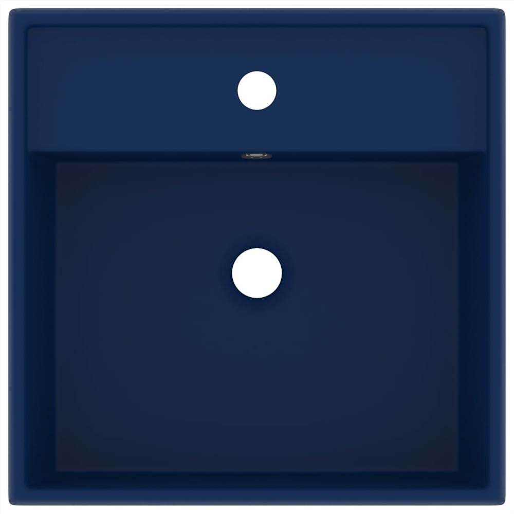Luxury Basin Overflow Square Matt Dark Blue 41x41 cm Ceramic