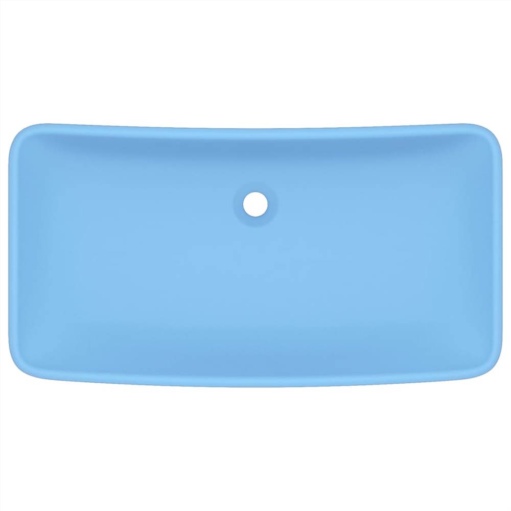 Luxury Basin Rectangular Matt Light Blue 71x38 cm Ceramic