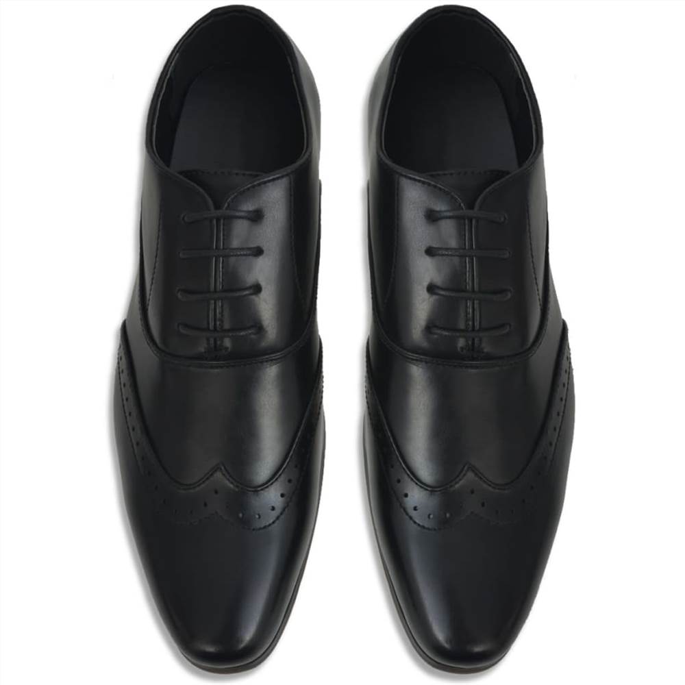 Mens Lace-Up Brogues Black Size 8.5 PU Leather