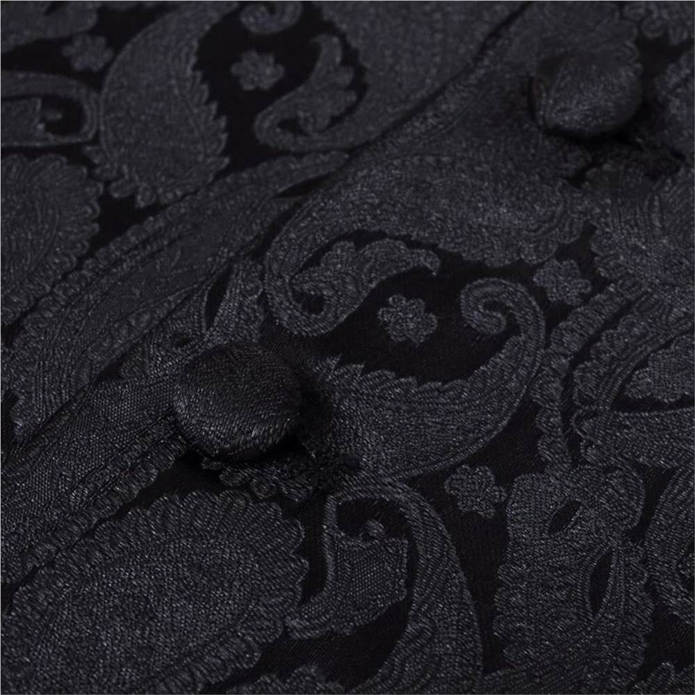 Mens Paisley Wedding Waistcoat Set Size 48 Black