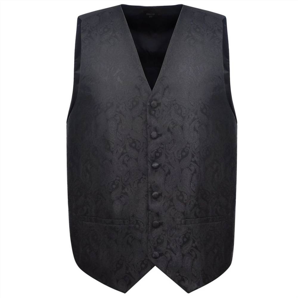 Mens Paisley Wedding Waistcoat Set Size 48 Black