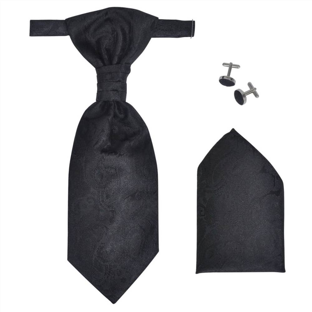 Mens Paisley Wedding Waistcoat Set Size 48 Black